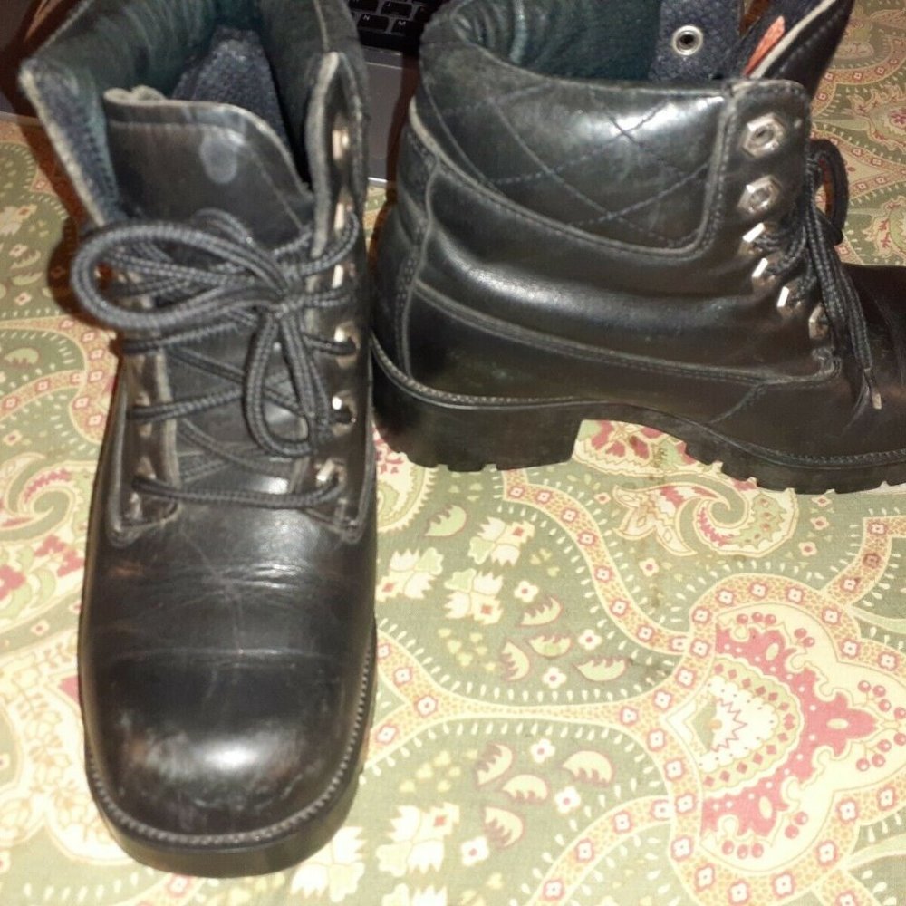 Harley Davidson 6.5 black leather ankle boots